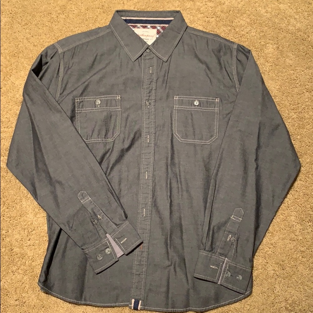 Gray button down